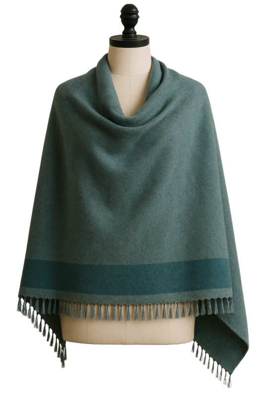 Elegant soft stole shawl draped stylishly with premium fabric and timeless design