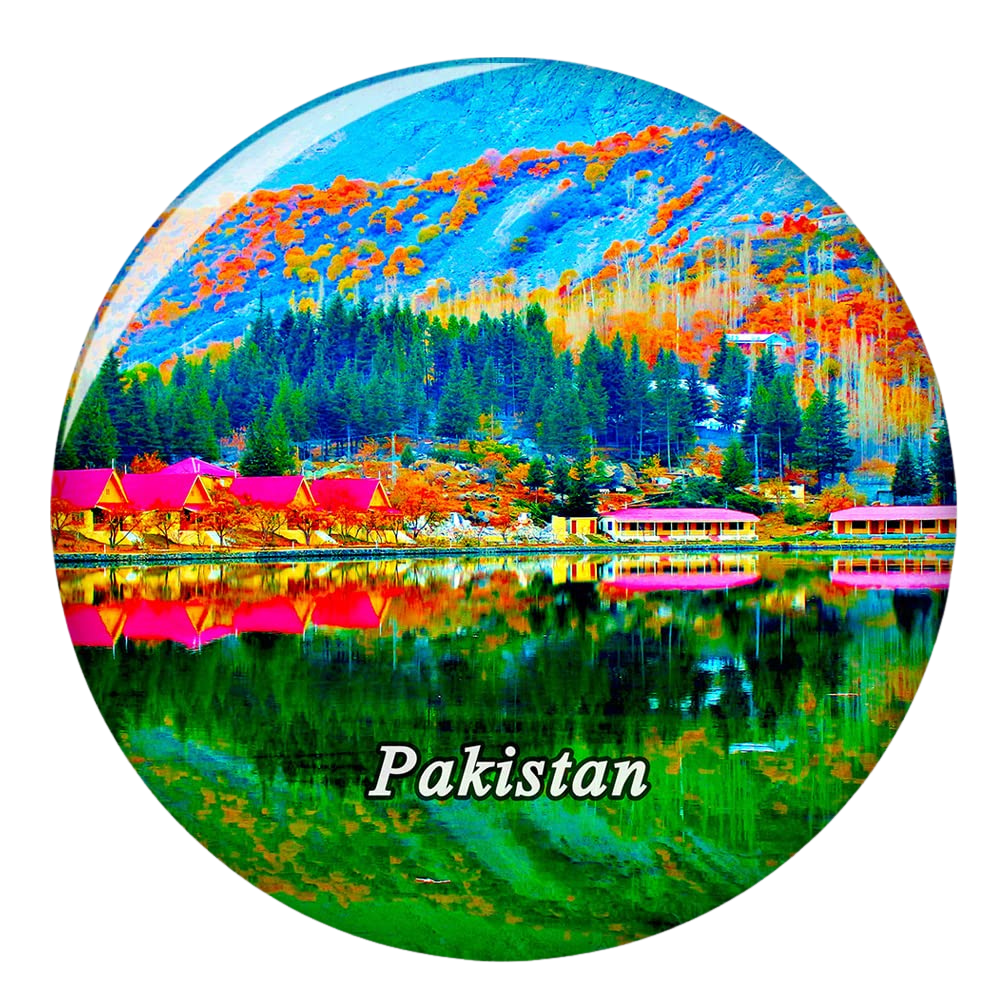 Shangrila Lake Skardu – Scenic Pakistan Souvenir Plate Pakistan fridge magnet sticker souvenir