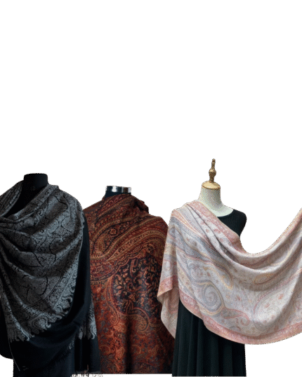 Full jhall pashmina shawl with intricate embroidery – luxurious traditional handcrafted design