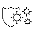 Concept shield protects against viruses outline style vector icon