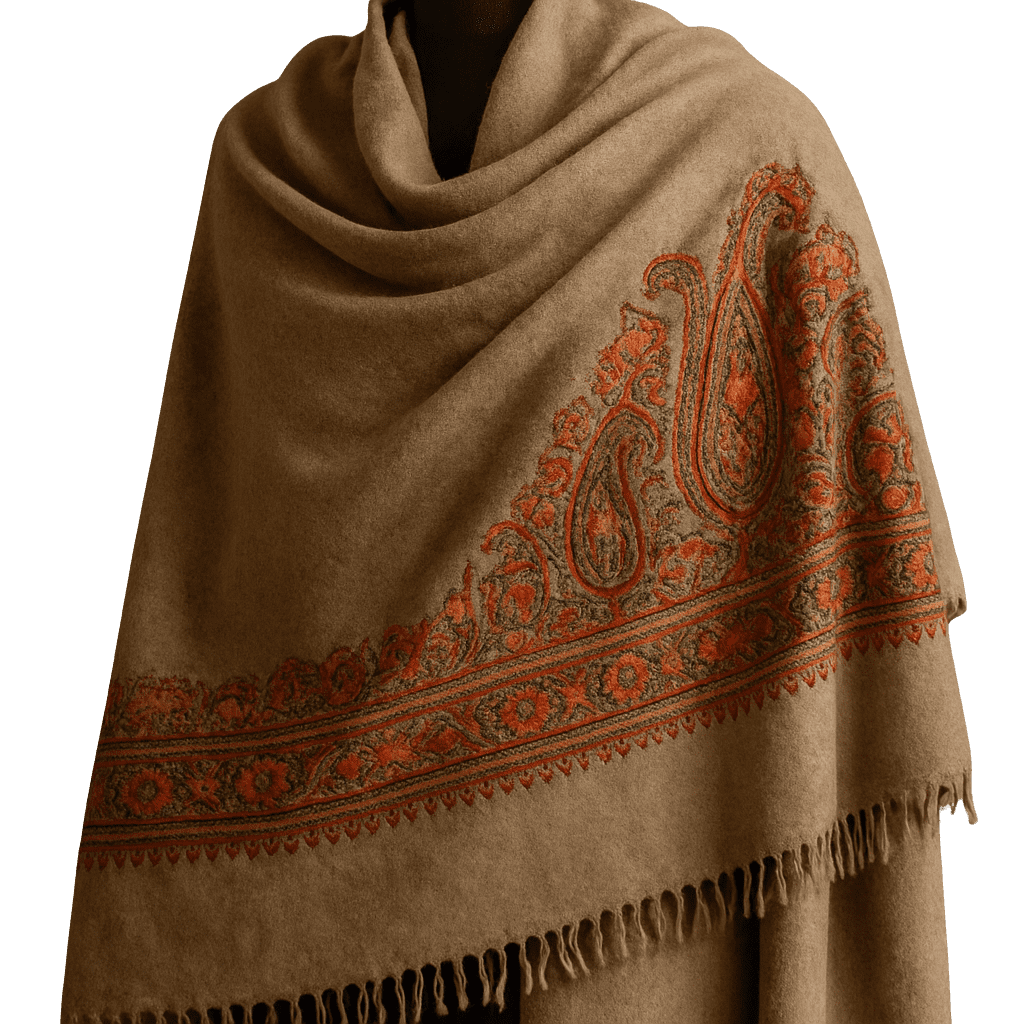 Kashmiri Wool Shawl – Soft, Warm & Elegant Luxurious Kashmiri wool shawl with fine handwoven detailing, soft texture, and elegant traditional design.
