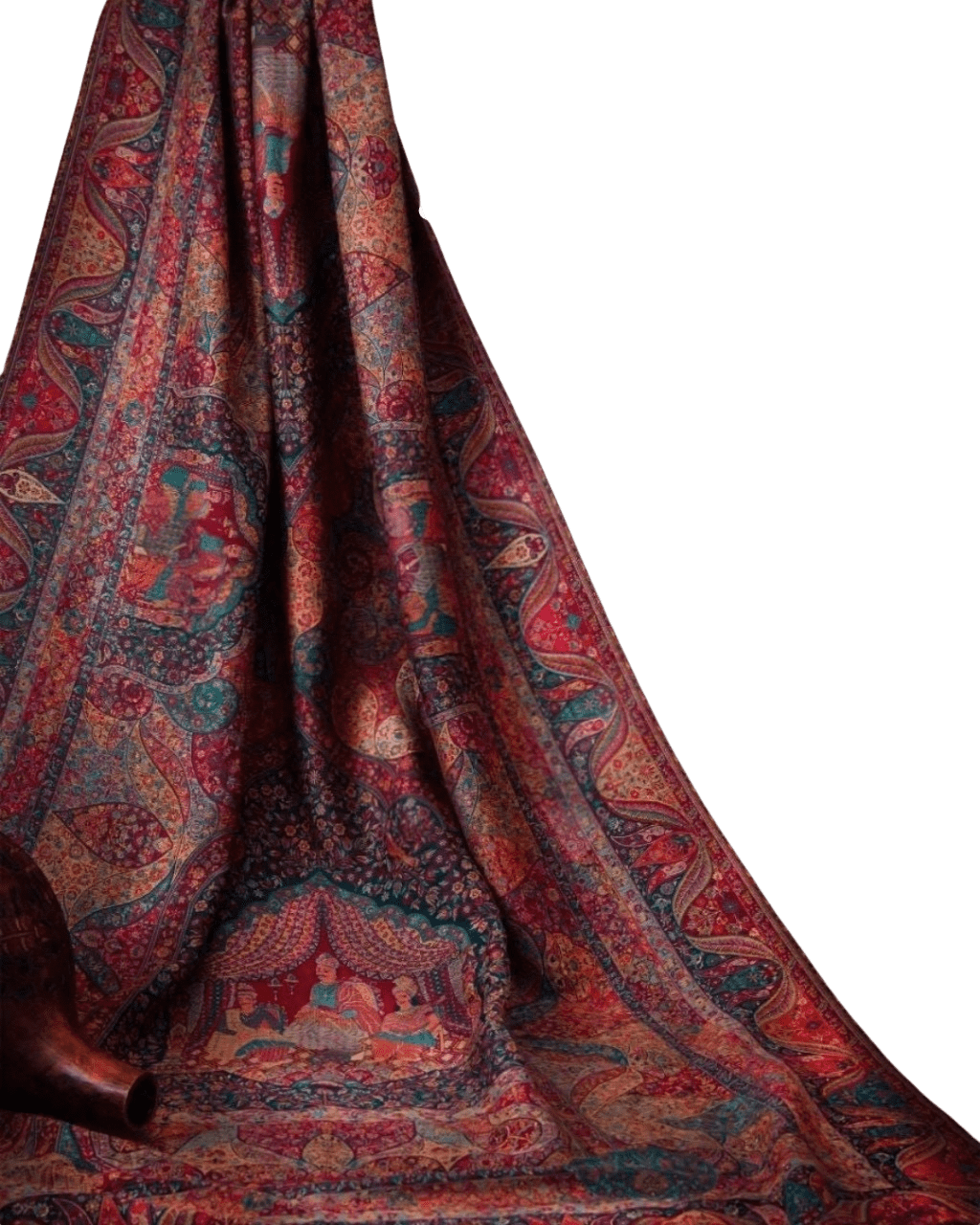 Handmade Pashmina Shawl – Luxury & Elegance Handmade Pashmina shawl with fine weaving and elegant detailing, draped gracefully to showcase its soft texture and luxury finish.